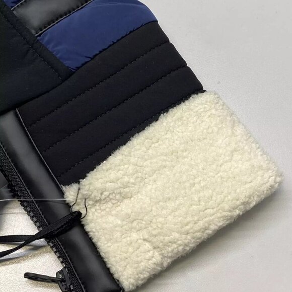 NEW BLANC NOIR Womens Jacket Ink Blue Size S Moto Aviator Puffer Full Zip Down - Picture 4 of 11